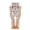 18K Rose Gold Plated Sterling Silver Engagement Wedding Ring for Women - 5.00 CT Center Stone