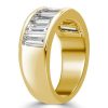 Golden Baguette Wedding Band - 18K Gold Plated Sterling Silver, 4.20 CT. TW.
