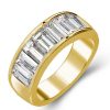 Golden Baguette Wedding Band - 18K Gold Plated Sterling Silver, 4.20 CT. TW.