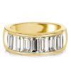 Golden Baguette Wedding Band - 18K Gold Plated Sterling Silver, 4.20 CT. TW.