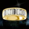 Golden Baguette Wedding Band - 18K Gold Plated Sterling Silver, 4.20 CT. TW.
