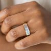 Golden Baguette Wedding Band - 18K Gold Plated Sterling Silver, 4.20 CT. TW.