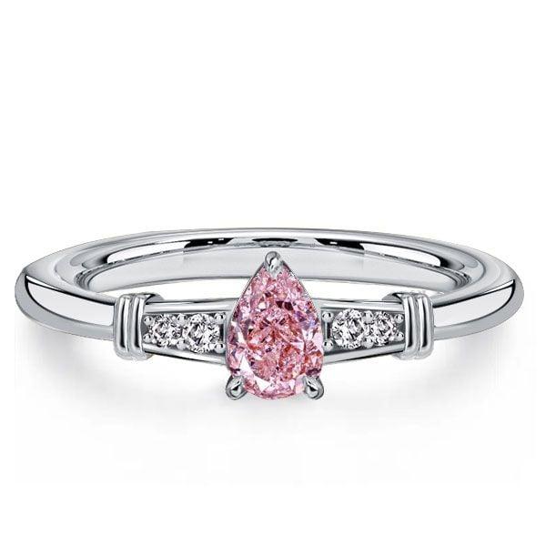 Pear Shaped Pink Sapphire Sterling Silver Engagement Ring for Women