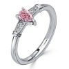 Pear Shaped Pink Sapphire Sterling Silver Engagement Ring for Women