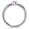 Pear Shaped Pink Sapphire Sterling Silver Engagement Ring for Women