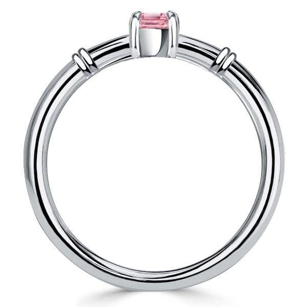 Pear Shaped Pink Sapphire Sterling Silver Engagement Ring for Women