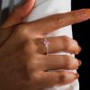 Pear Shaped Pink Sapphire Sterling Silver Engagement Ring for Women