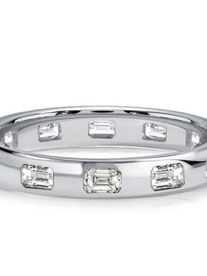 Emerald Cut Eternity Band Ring - 925 Sterling Silver - 1.20 CT. TW.