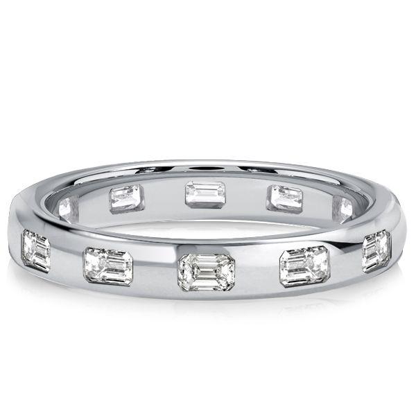 Emerald Cut Eternity Band Ring - 925 Sterling Silver - 1.20 CT. TW.