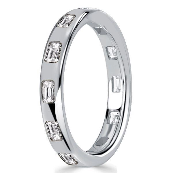 Emerald Cut Eternity Band Ring - 925 Sterling Silver - 1.20 CT. TW.