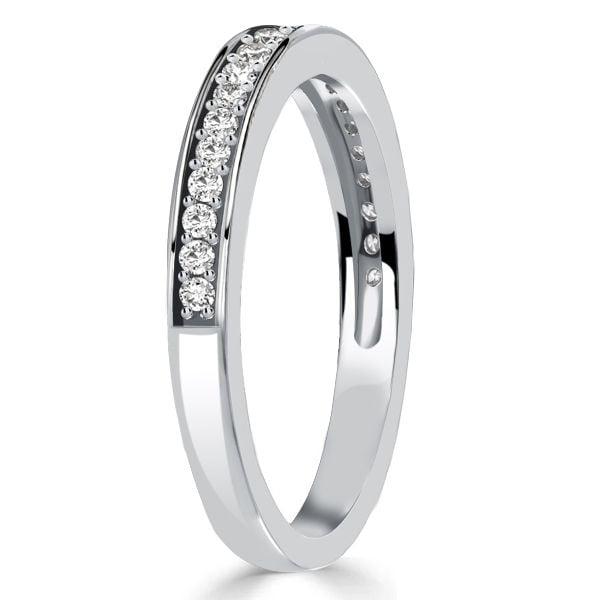 Round Cut Diamond Channel Set Half Eternity Band in 925 Sterling Silver