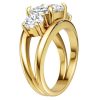 Split Shank Three Stone Engagement Ring in 18K Gold Plated Sterling Silver