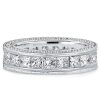 Princess Cut Eternity Wedding Band - 4.90 CT. TW. Sterling Silver Channel Set Ring
