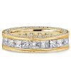 Princess Cut Eternity Wedding Band - 4.90 CT. TW. Sterling Silver Channel Set Ring