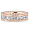 Princess Cut Eternity Wedding Band - 4.90 CT. TW. Sterling Silver Channel Set Ring