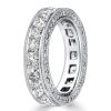 Princess Cut Eternity Wedding Band - 4.90 CT. TW. Sterling Silver Channel Set Ring