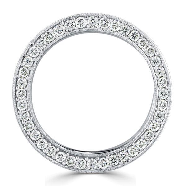 Princess Cut Eternity Wedding Band - 4.90 CT. TW. Sterling Silver Channel Set Ring