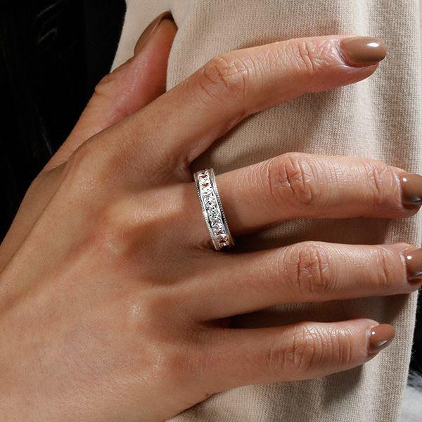 Princess Cut Eternity Wedding Band - 4.90 CT. TW. Sterling Silver Channel Set Ring