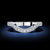 Sterling Silver Round Cut Chevron Arch Wedding Band Ring with 0.44 CT. TW. Accents