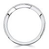 Sterling Silver Round Cut Chevron Arch Wedding Band Ring with 0.44 CT. TW. Accents