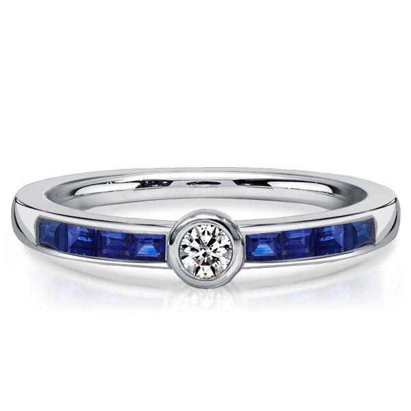 Vintage Style Bezel Set Anniversary Ring - 925 Sterling Silver, Simulated Diamond