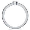 Vintage Style Bezel Set Anniversary Ring - 925 Sterling Silver, Simulated Diamond