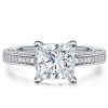 Princess Cut Sterling Silver Engagement Ring - 2.0 CT Center Stone