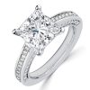 Princess Cut Sterling Silver Engagement Ring - 2.0 CT Center Stone