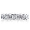 Cushion Cut White Sapphire Eternity Wedding Band - Sterling Silver