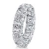 Cushion Cut White Sapphire Eternity Wedding Band - Sterling Silver