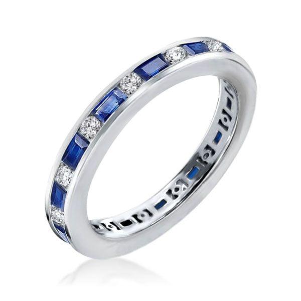Eternity Alternating Baguette and Round Cut Wedding Band in Sterling Silver (2.95 CTW)
