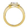 East West Oval Cut Halo Engagement Ring in Sterling Silver with 1.53 CTW Stones