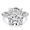 Classic Cushion Created White Sapphire Bridal Set in Sterling Silver
