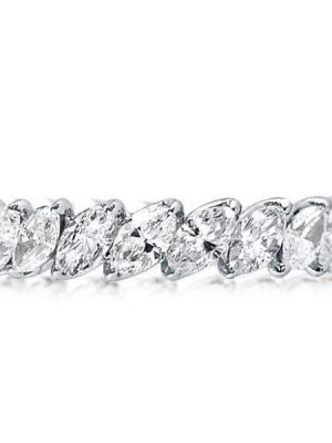 Eternity Marquise Cut Created White Sapphire Wedding Band in Sterling Silver
