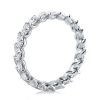 Eternity Marquise Cut Created White Sapphire Wedding Band in Sterling Silver