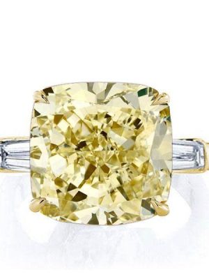Yellow Sapphire Engagement Ring - 18K Gold Plated Sterling Silver