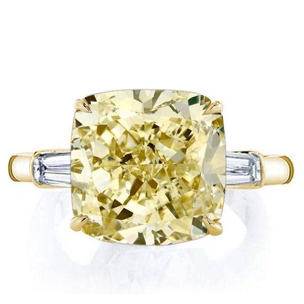 Yellow Sapphire Engagement Ring - 18K Gold Plated Sterling Silver