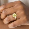 Yellow Sapphire Engagement Ring - 18K Gold Plated Sterling Silver