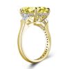 Yellow Sapphire Engagement Ring - 18K Gold Plated Sterling Silver