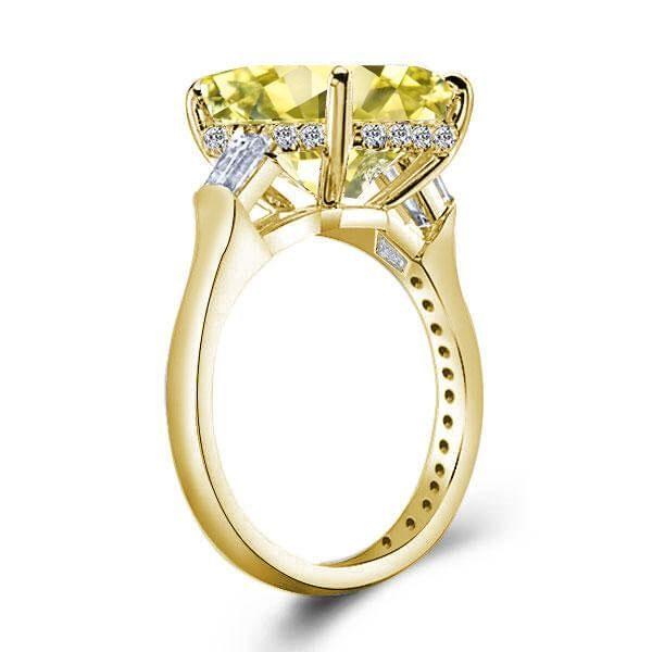 Yellow Sapphire Engagement Ring - 18K Gold Plated Sterling Silver