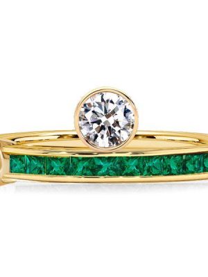 Esperanza Emerald Engagement Ring - 18K Gold Plated Sterling Silver