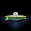 Esperanza Emerald Engagement Ring - 18K Gold Plated Sterling Silver