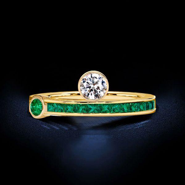 Esperanza Emerald Engagement Ring - 18K Gold Plated Sterling Silver
