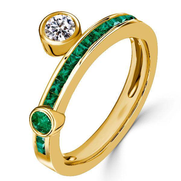 Esperanza Emerald Engagement Ring - 18K Gold Plated Sterling Silver