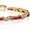 Vintage Style Emerald Cut Ruby Tennis Bracelet - 18K Gold Plated Sterling Silver