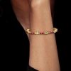 Vintage Style Emerald Cut Ruby Tennis Bracelet - 18K Gold Plated Sterling Silver