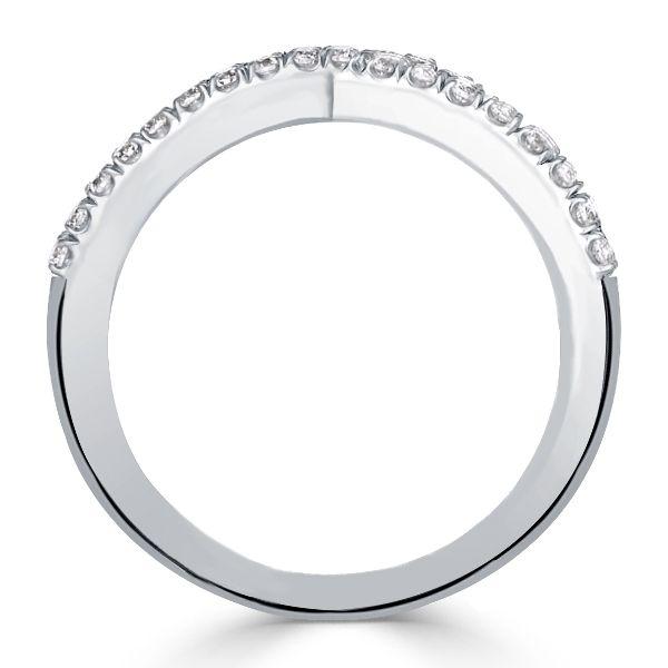 Criss Cross Baguette Sterling Silver Wedding Band - 0.95 CT. TW.
