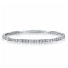 7 Inch 925 Sterling Silver Flexible Bangle Bracelet for Women with 4.56 CT. TW Stones