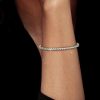 7 Inch 925 Sterling Silver Flexible Bangle Bracelet for Women with 4.56 CT. TW Stones