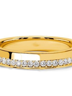 Dainty Inside-Edge Half Eternity Stackable Ring - Sterling Silver Band, 0.20 CT. TW.